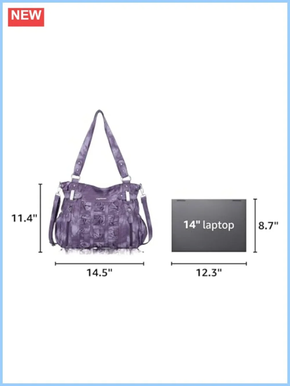 Soft PU Leather Hobo Bag for Women - Shoulder Purse with Removable Strap